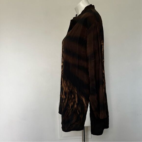 De Frantor tiger button down big cat 90s y2k fashion - Picture 6 of 9